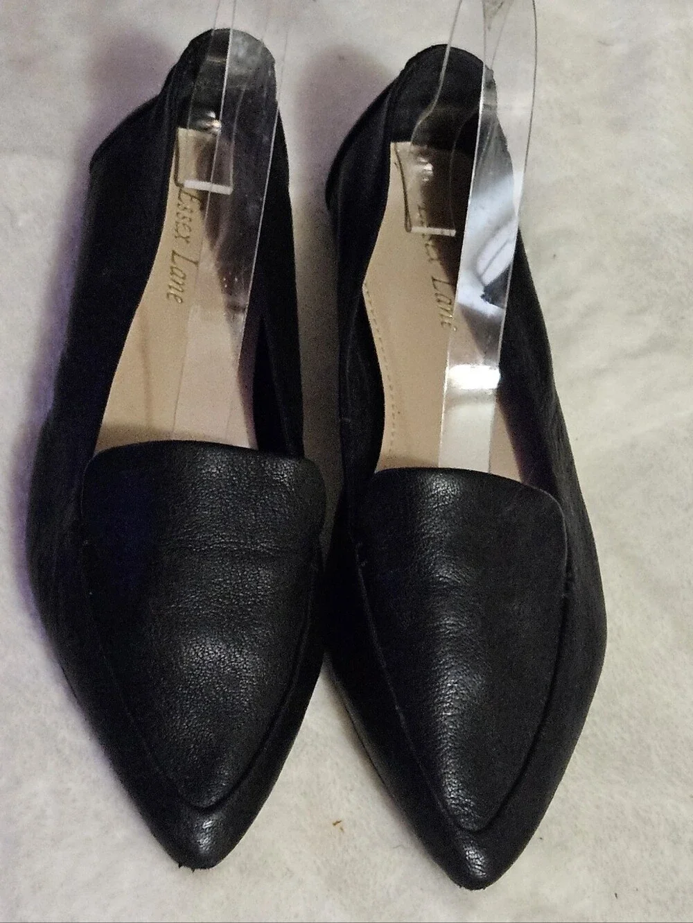 Essex Lane Black Pointed Toe Slingback Flats EUC Size 7.5